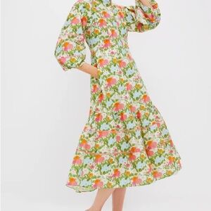 TUCKERNUCK Multi Green Begonia Floral Hillsborough Midi Dress